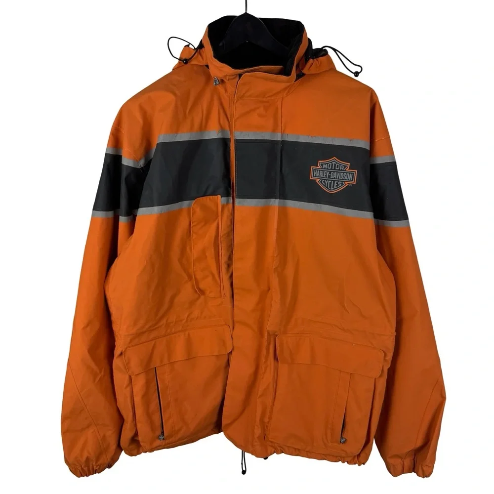 Vintage 2000s Harley Davidson Motorcycles Rain PVC Biker Jacket Size XS
